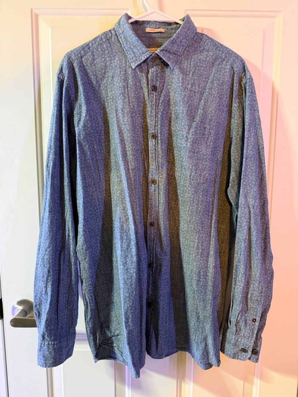 Jack & Jones Blue Long-Sleeve Button-Up Shirt- X-Large